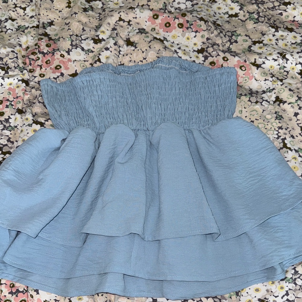 Blue Strapless Top - Picture 4 of 8